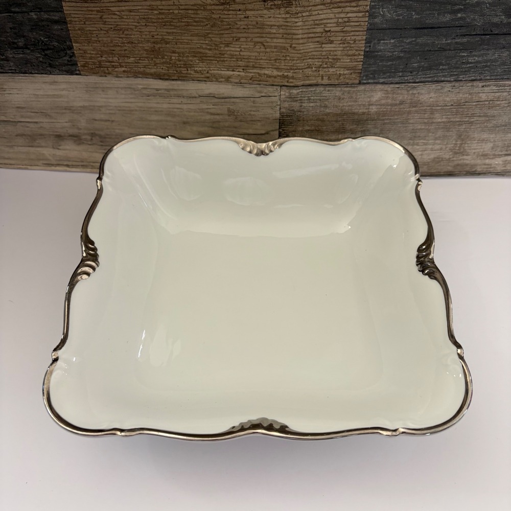 Edelstein Bavaria Maria Theresia Sheridan Square Bowl Silver Trim Germany 19655